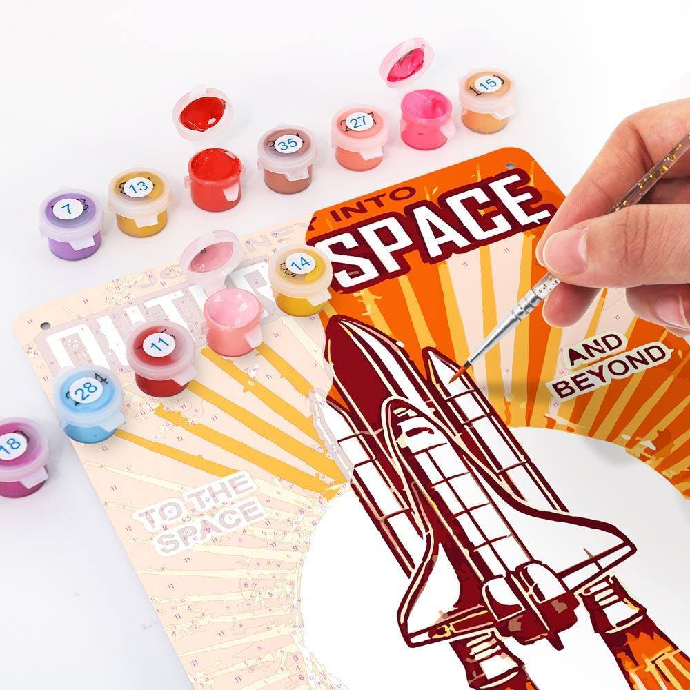 Paint by Numbers – Vintage Metal Space Art | Outer Space Shuttle
