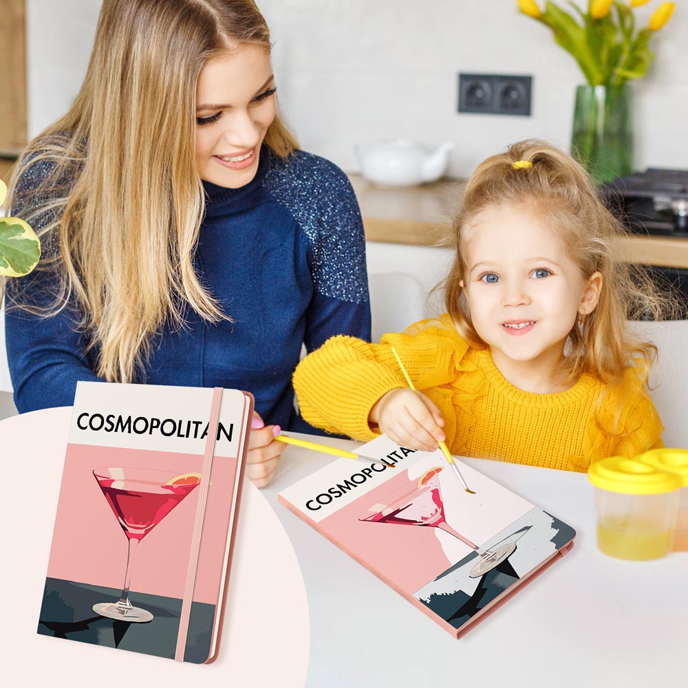 Paint by Numbers Hardcover Journal Notebook - Cosmopolitan Cocktail