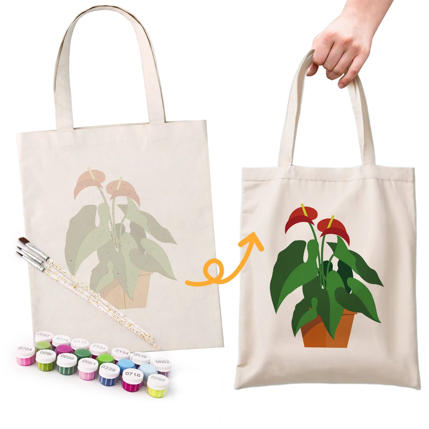 Paint by Numbers – DIY Totebag | Potted Charm