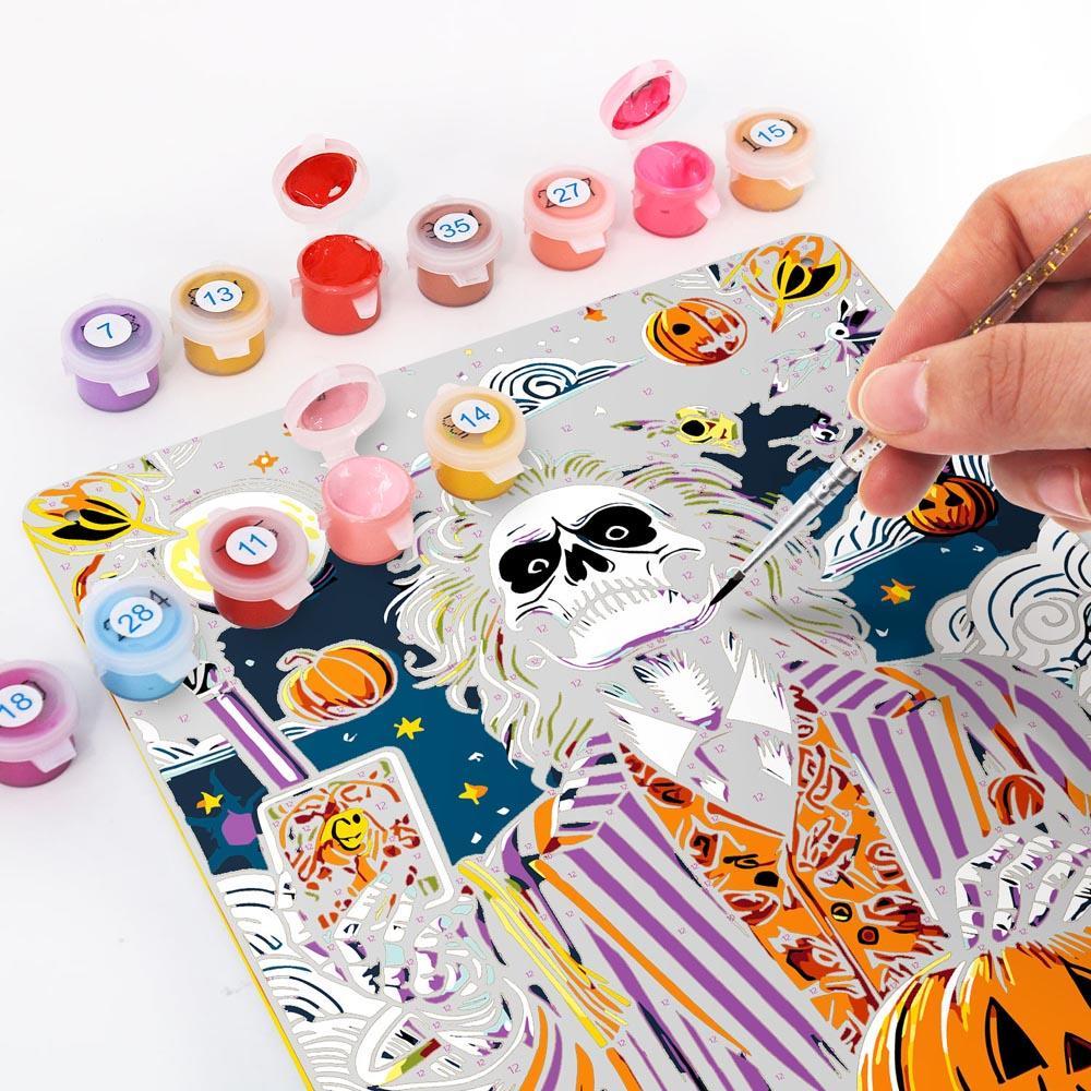 Paint by Numbers – Halloween Skeleton Art | The Trickster Night