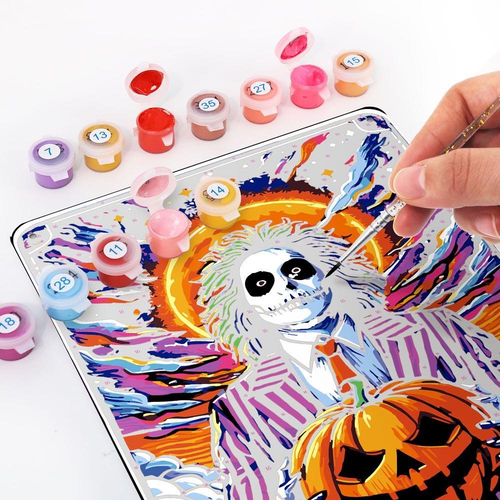 Paint by Numbers – Halloween Skeleton Art | The Trickster Sun