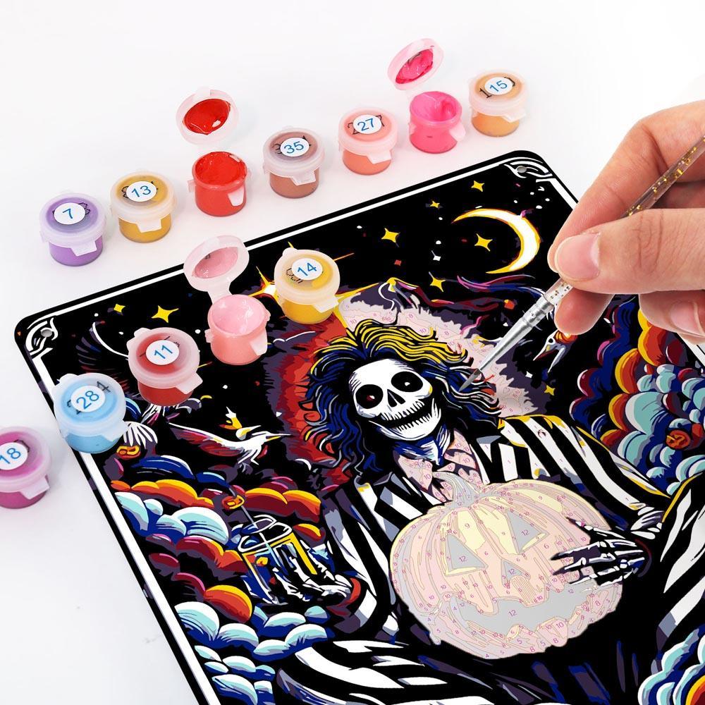 Paint by Numbers – Halloween Skeleton Art | The Trickster Moon
