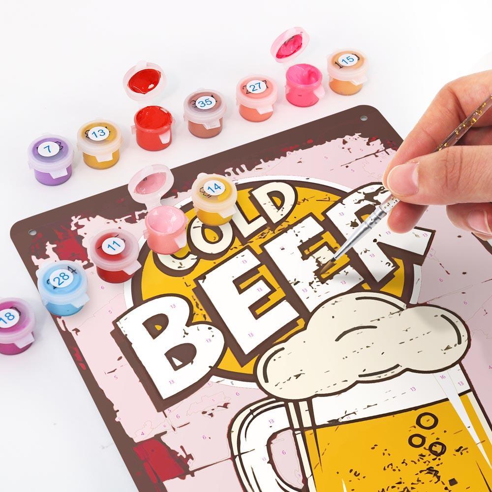 Paint by Numbers – Vintage Metal Bar Art | Cold Beer Classic