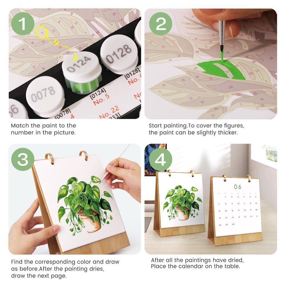 Paint by Numbers - 2026 Desk Calendar - Houseplant Haven