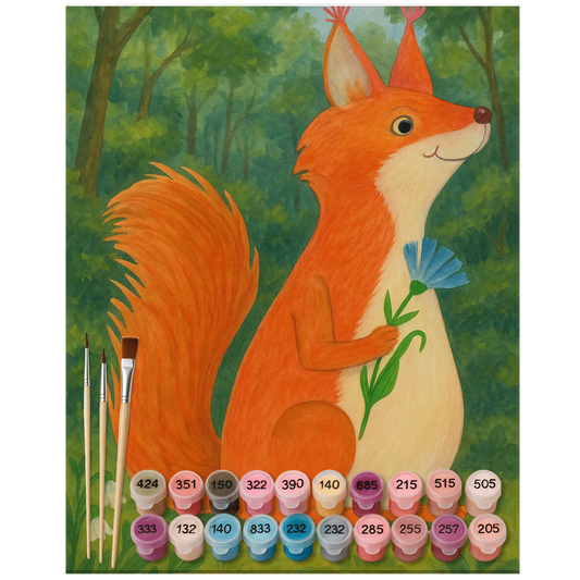 Paint by Numbers - Squirrel and flower by Mr. & Mrs. Panda