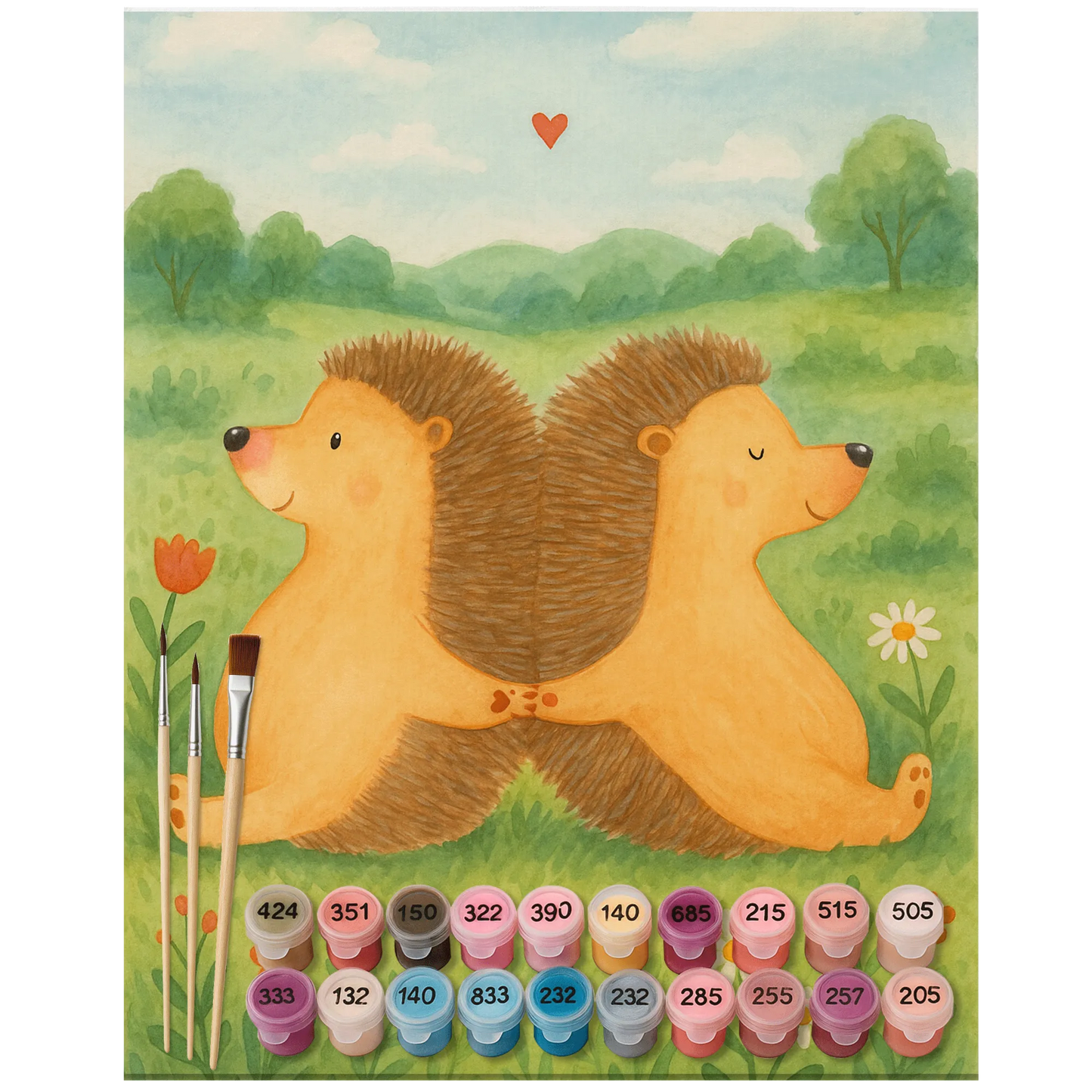 Paint by Numbers - Hedgehogs holding hands by Mr. & Mrs. Panda