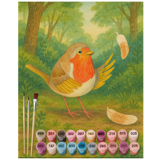 Paint by Numbers - Robin with feathers by Mr. & Mrs. Panda