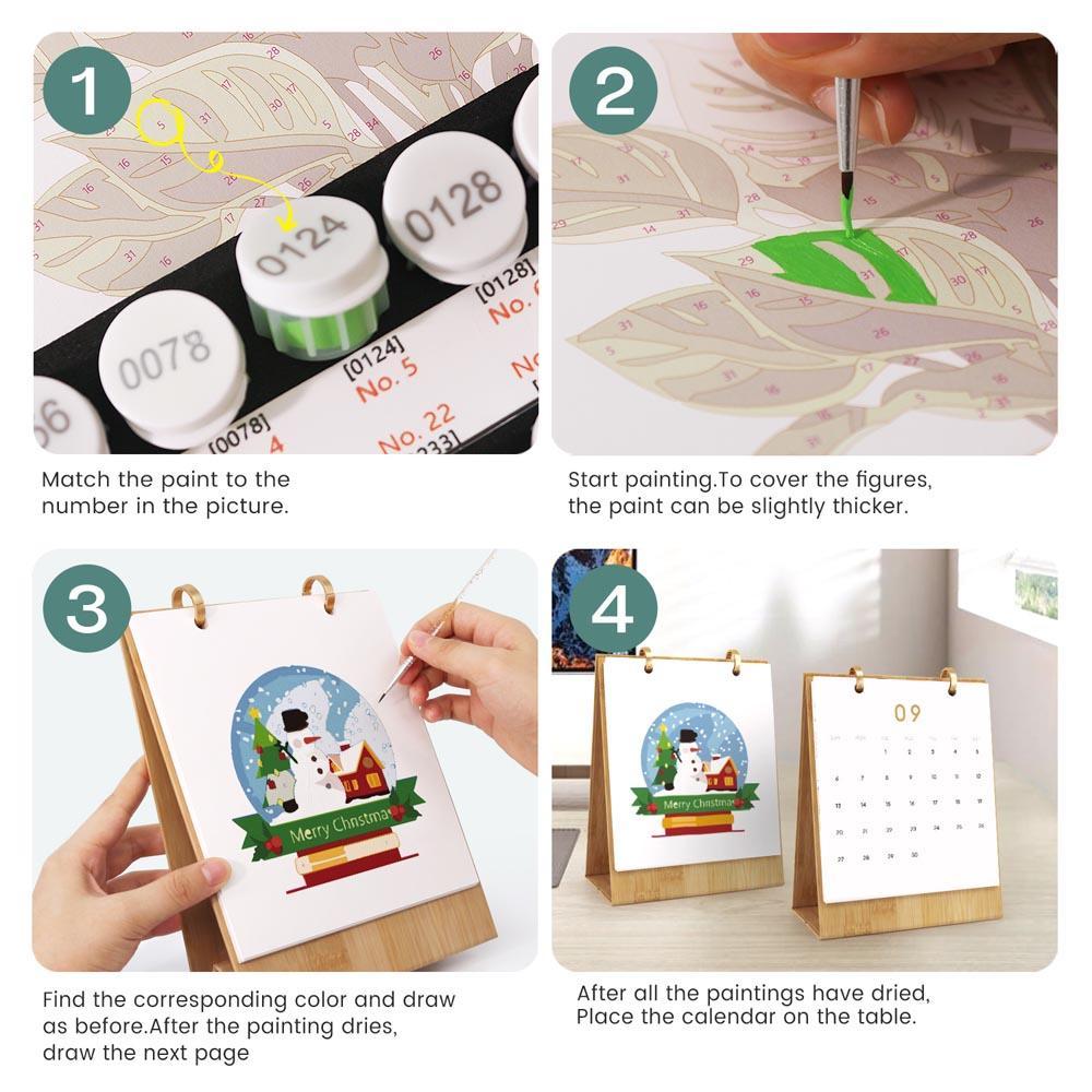 Paint by Numbers - 2026 Desk Calendar - Christmas Time