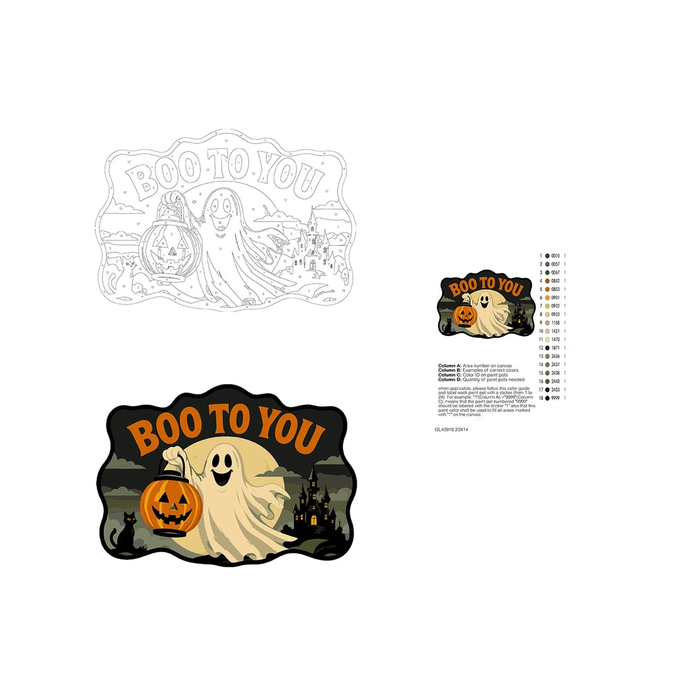 Paint by Numbers - Wooden Door Hanger | Boo to You