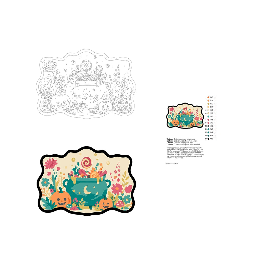 Paint by Numbers - Wooden Door Hanger | Candy Cauldron Among Flowers