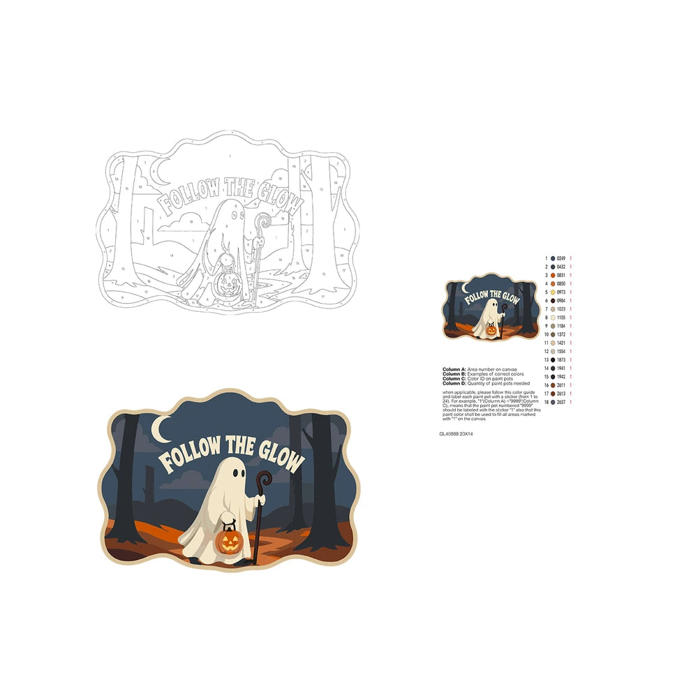 Paint by Numbers - Wooden Door Hanger | Follow the Glow