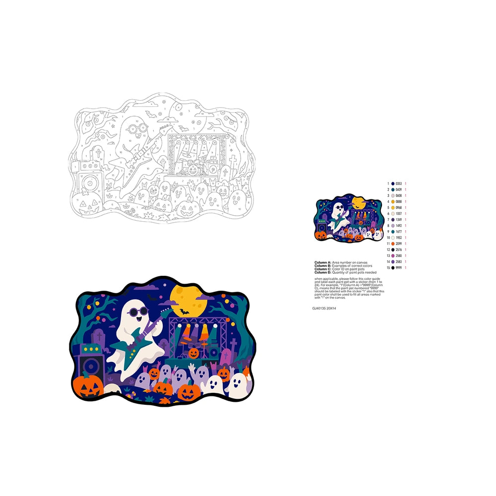 Paint by Numbers - Wooden Door Hanger | Ghost Rock Star on Stage