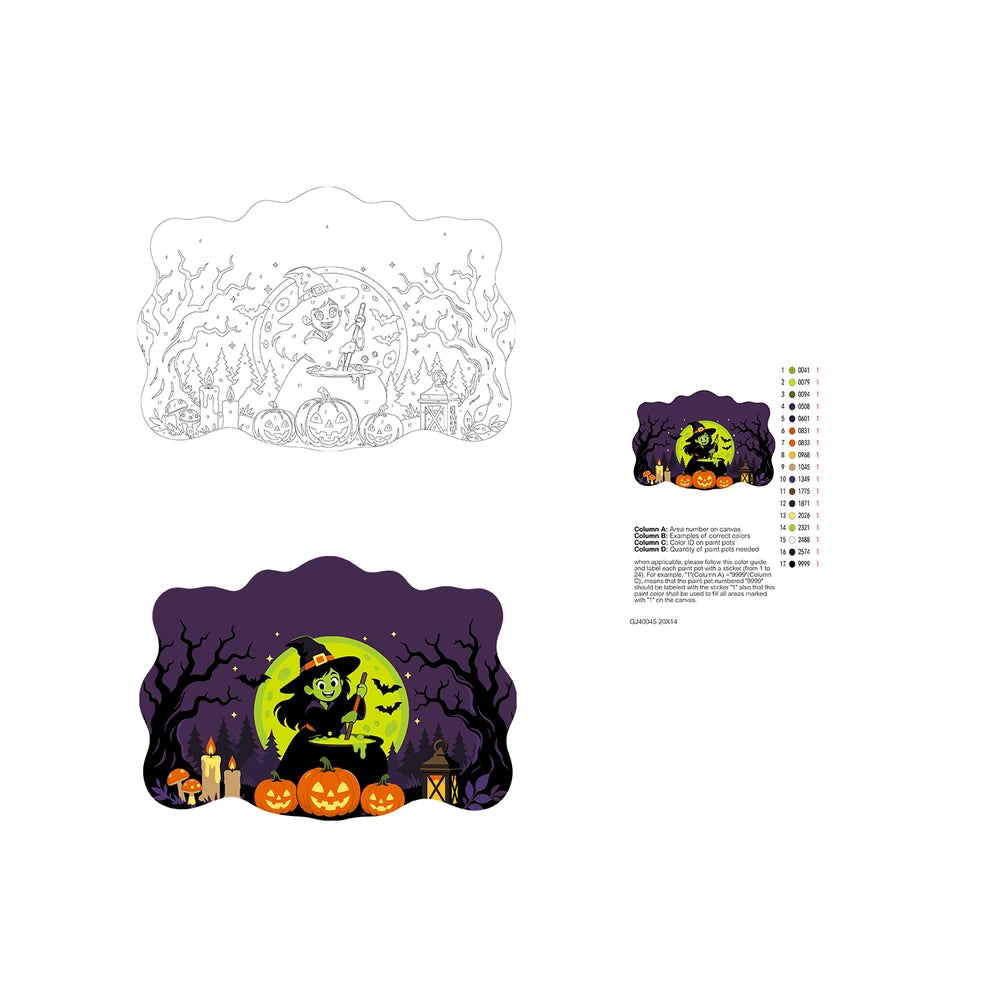 Paint by Numbers - Wooden Door Hanger | Green Witch at the Cauldron