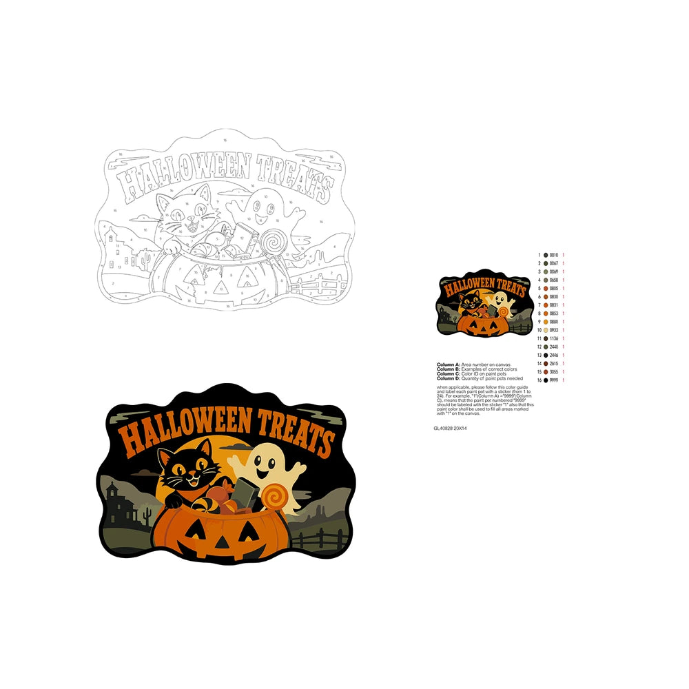 Paint by Numbers - Wooden Door Hanger | Halloween Treats
