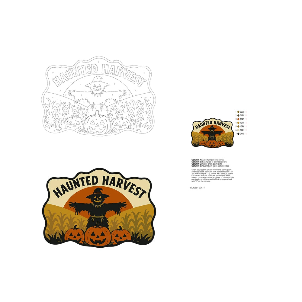 Paint by Numbers - Wooden Door Hanger | Haunted Harvest