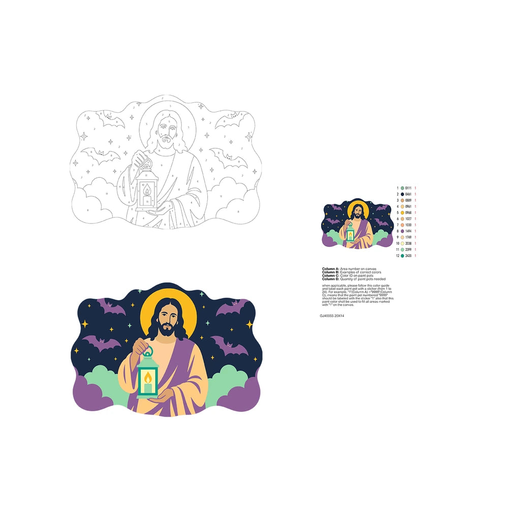 Paint by Numbers - Wooden Door Hanger | Jesus with a Lantern in the Night