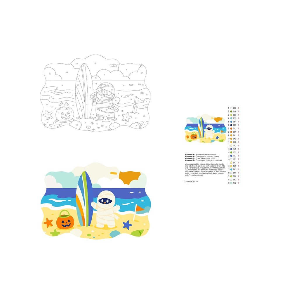 Paint by Numbers - Wooden Door Hanger | Mummy at the Beach