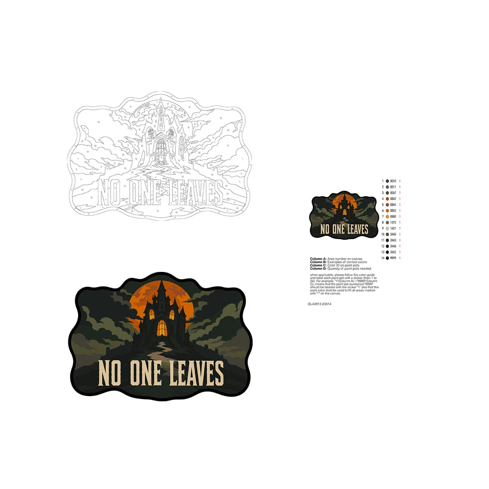 Paint by Numbers - Wooden Door Hanger | No One Leaves