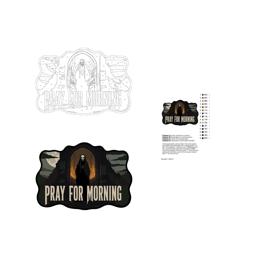Paint by Numbers - Wooden Door Hanger | Pray for Morning