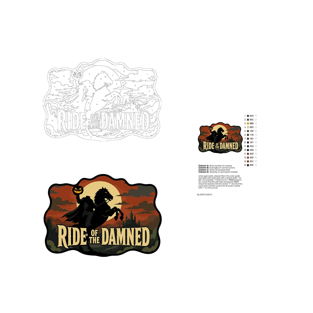 Paint by Numbers - Wooden Door Hanger | Ride of the Damned