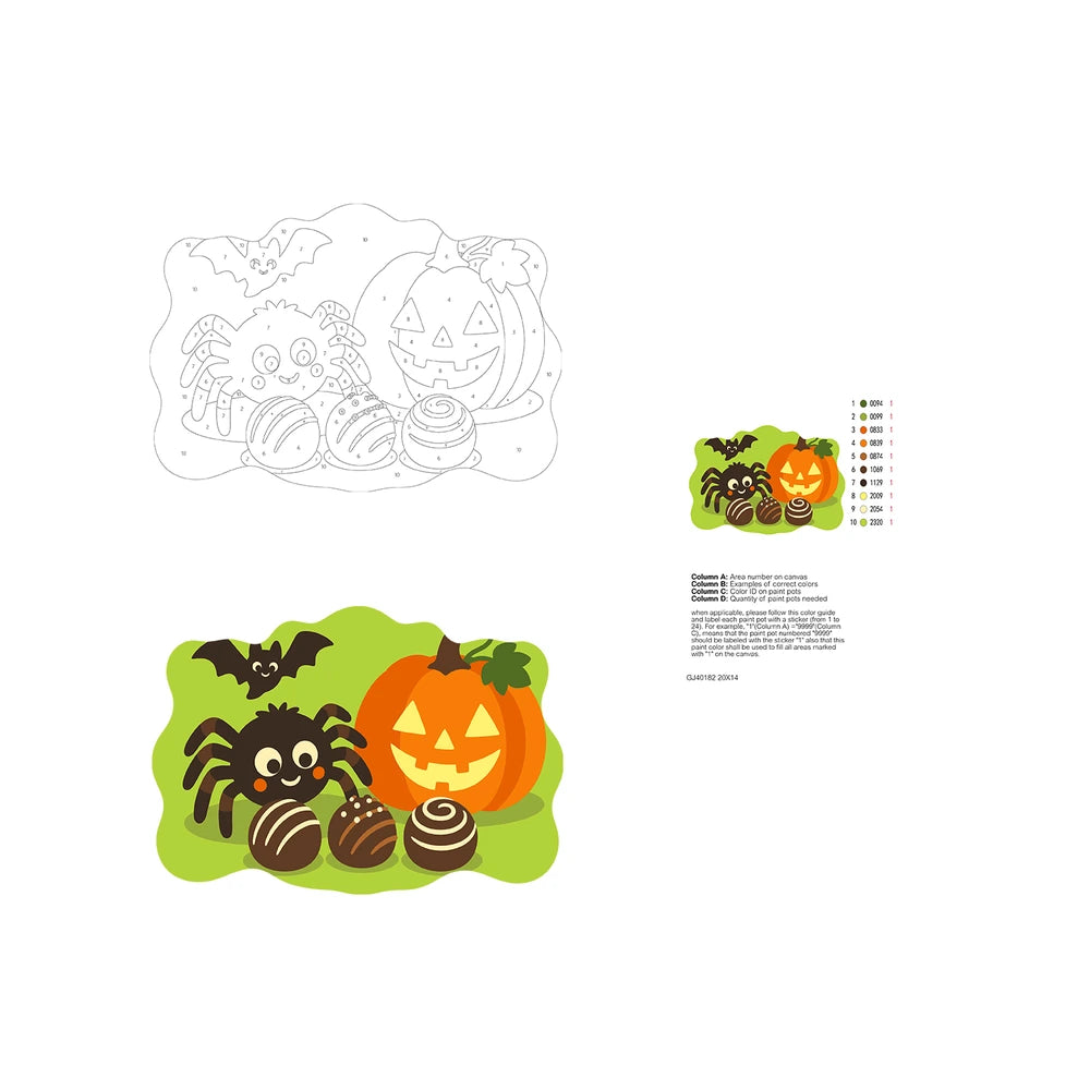 Paint by Numbers - Wooden Door Hanger | Spider with Chocolate Treats
