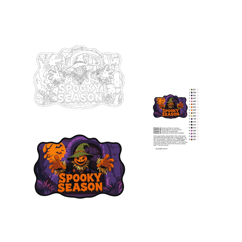 Paint by Numbers - Wooden Door Hanger | Spooky Season Scarecrow