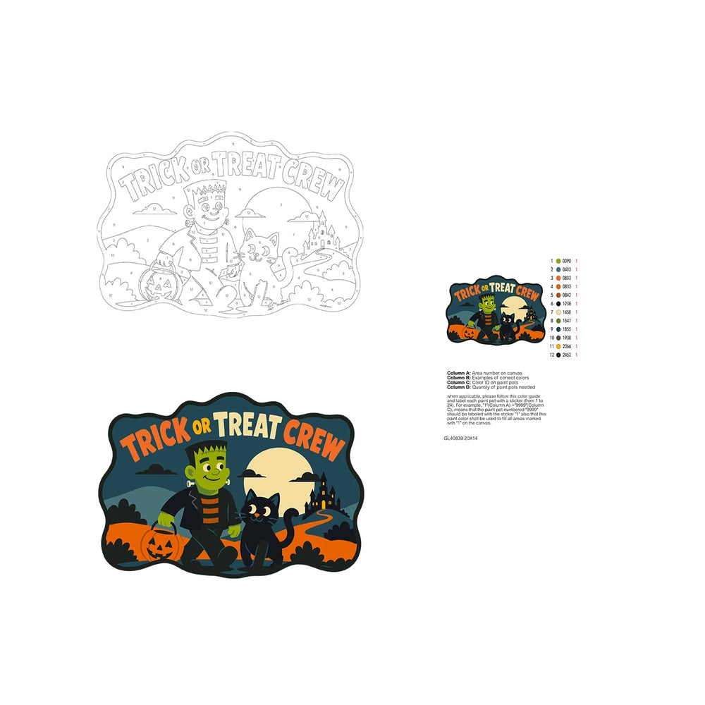 Paint by Numbers - Wooden Door Hanger | Trick or Treat Crew