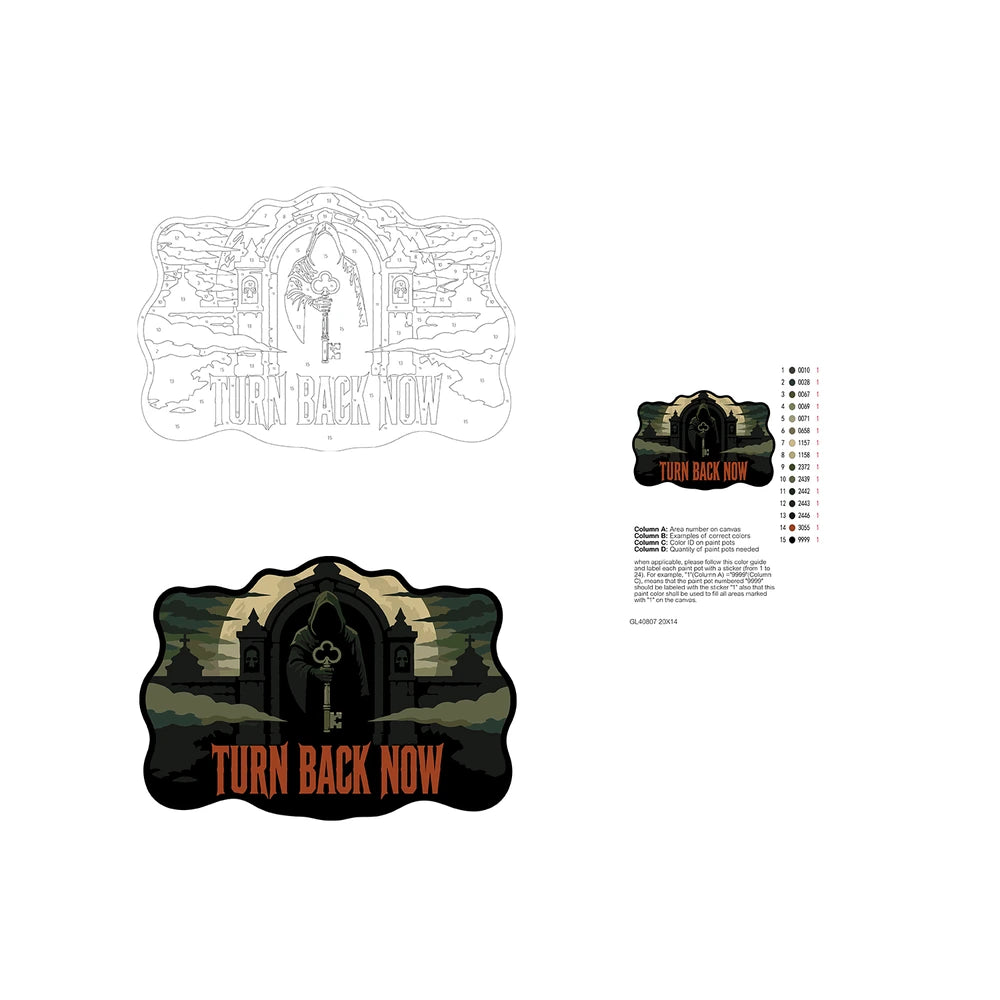 Paint by Numbers - Wooden Door Hanger | Turn Back Now