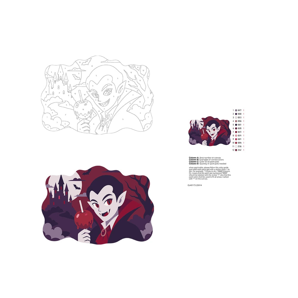 Paint by Numbers - Wooden Door Hanger | Vampire with a Candy Apple