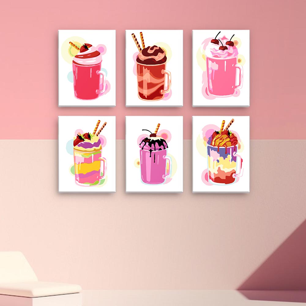 Paint by Numbers – 6 Mini Paintings | Milkshake Set
