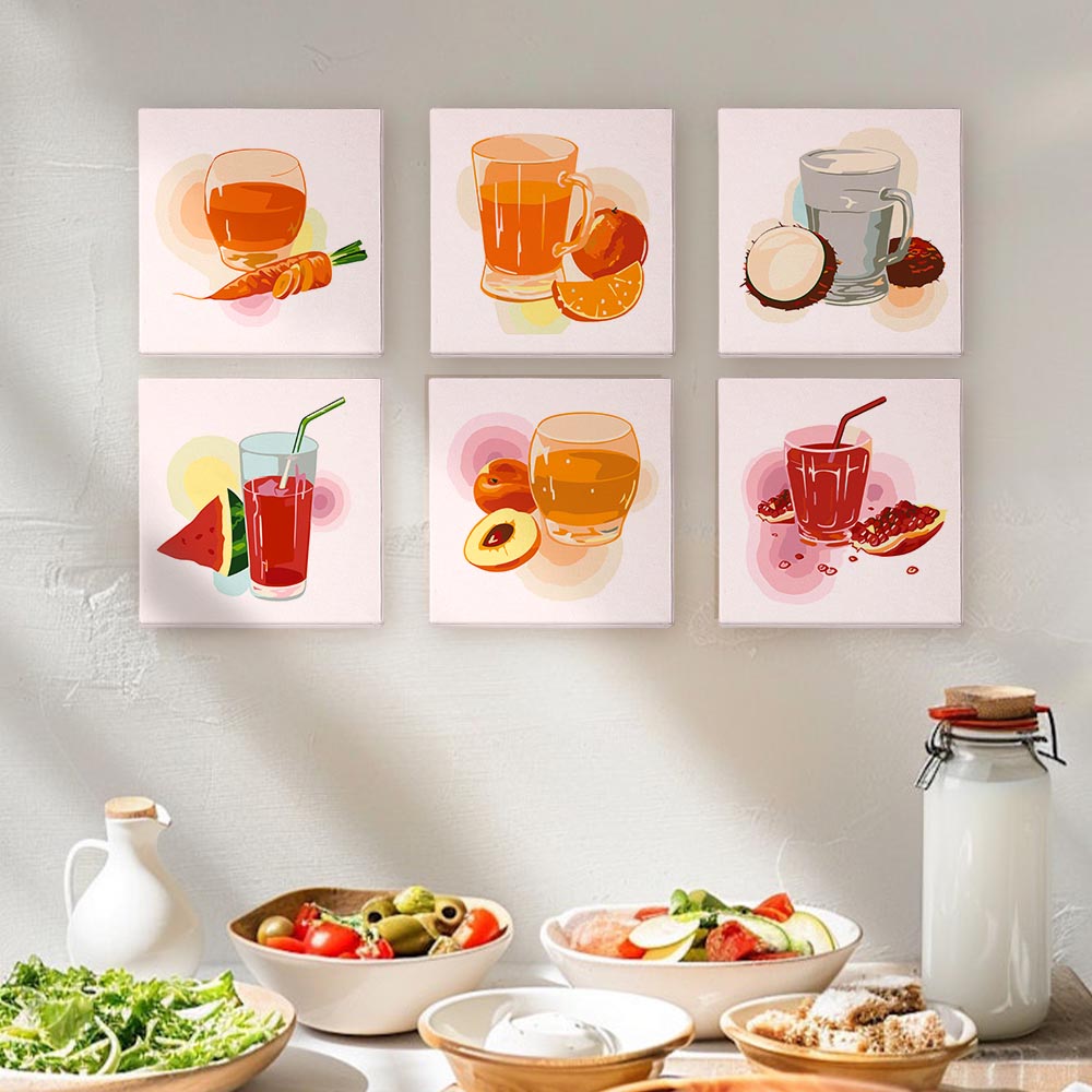 Paint by Numbers – 6 Mini Paintings | Natural Fruit Juice Set