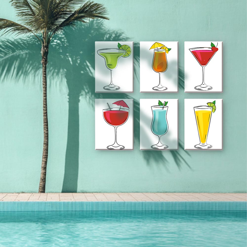 Paint by Numbers – 6 Mini Paintings | Classic Cocktail Glasses Set