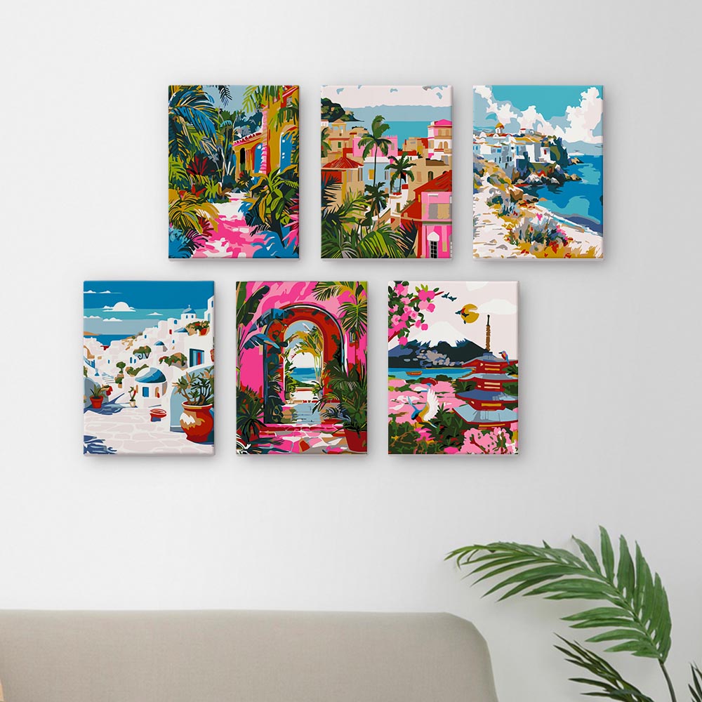 Paint by Numbers – 6 Mini Paintings | Mediterranean Set
