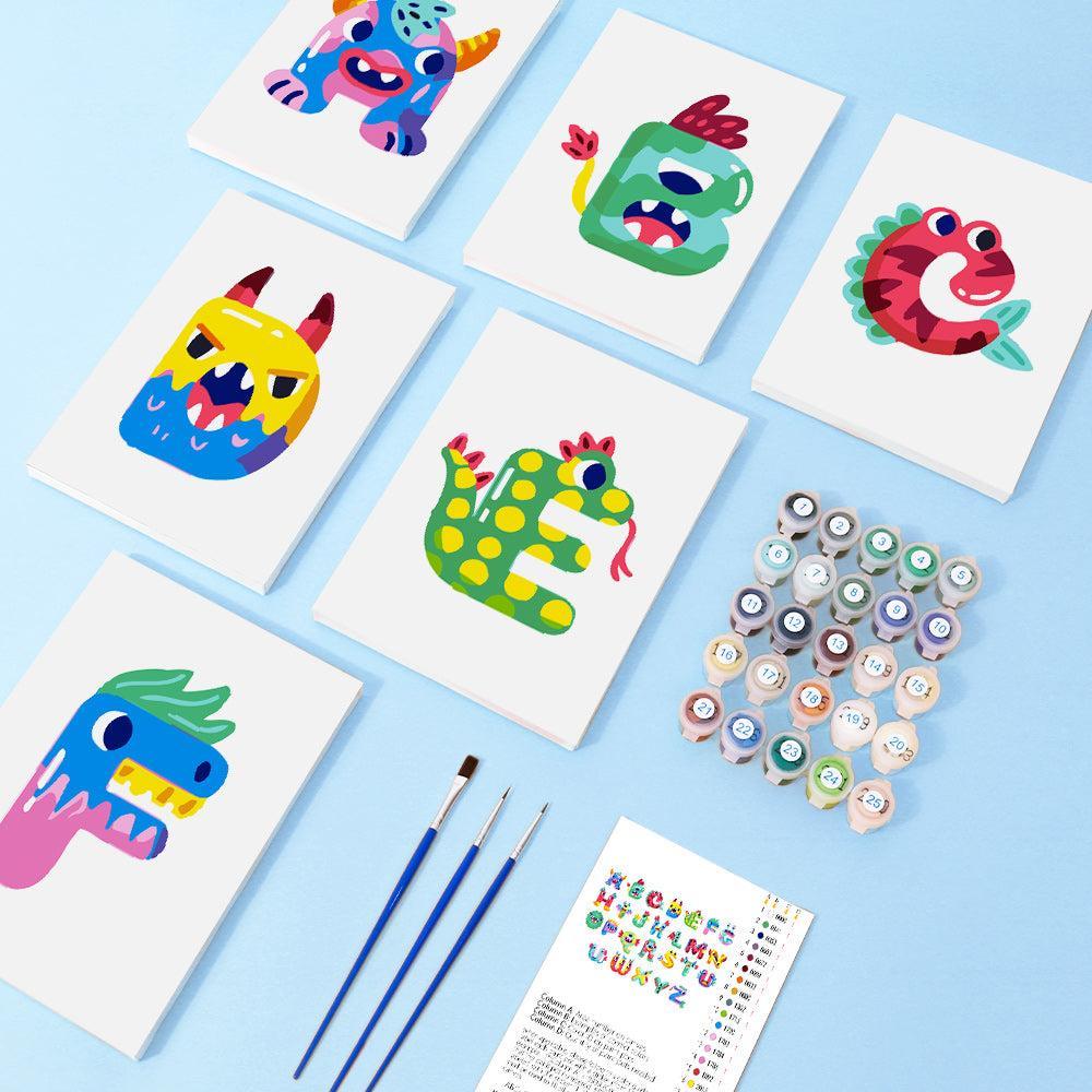 Paint by Numbers β Alphabet Painting Kit | A to Z Cute Monster Letters