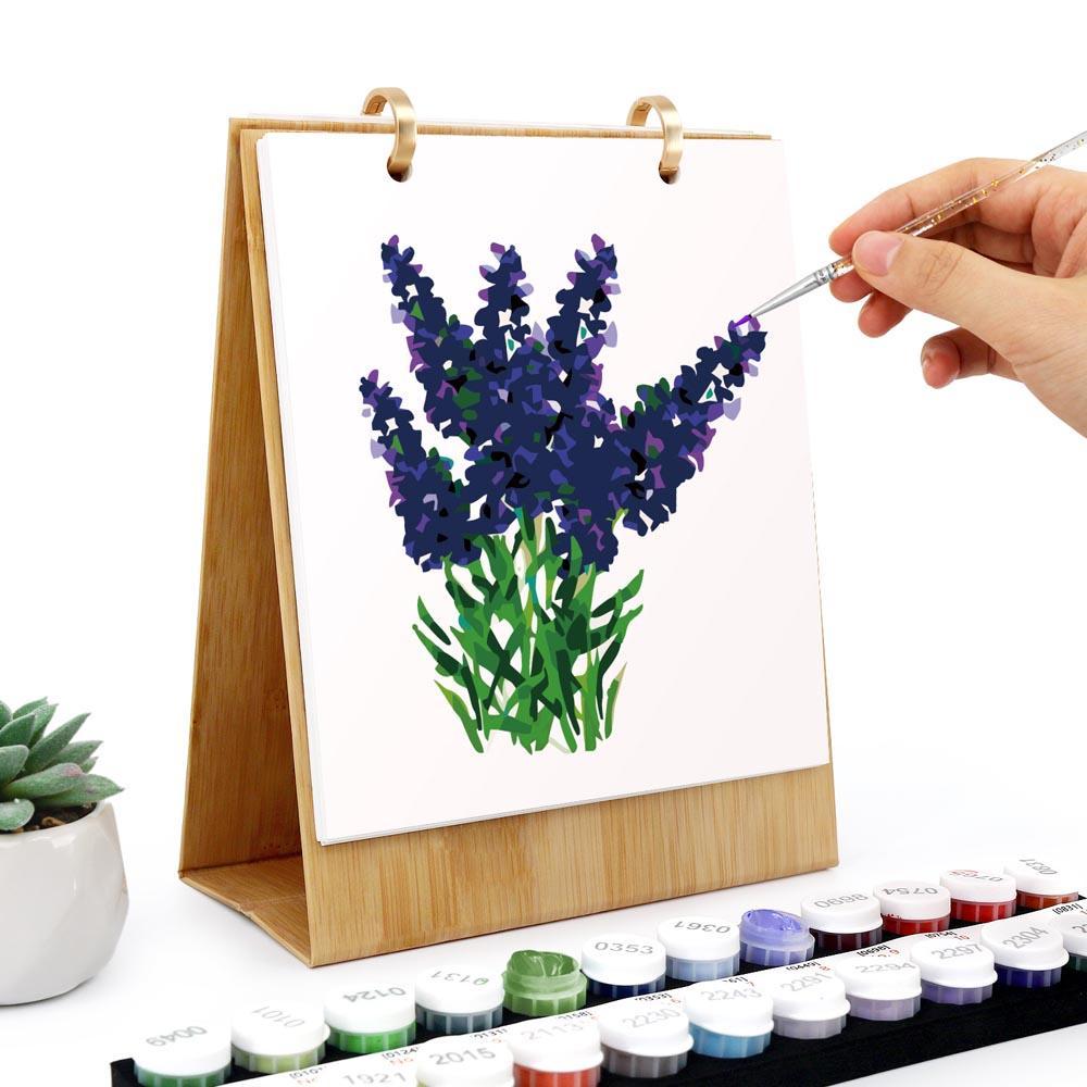 Paint by Numbers - 2026 Desk Calendar - Blooming Beauties