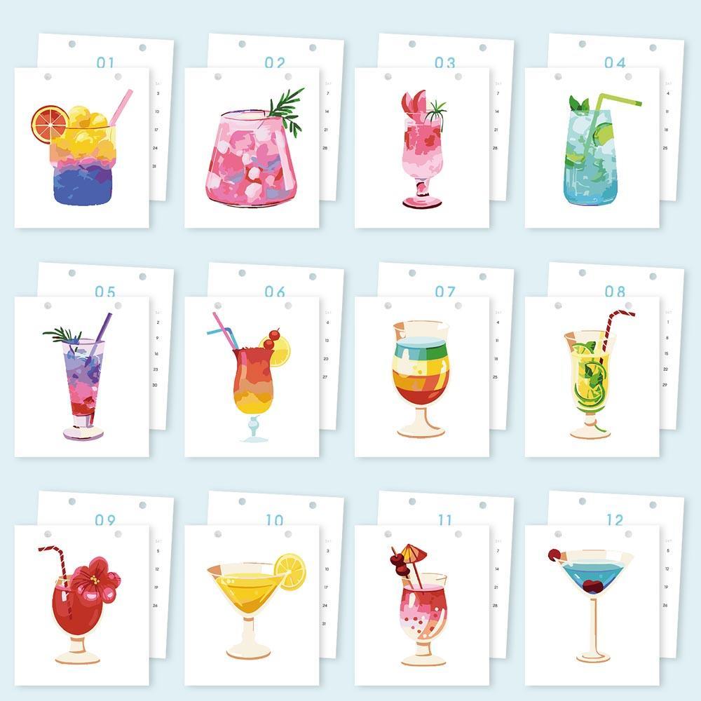 Paint by Numbers - 2026 Desk Calendar - Colorful Cocktails