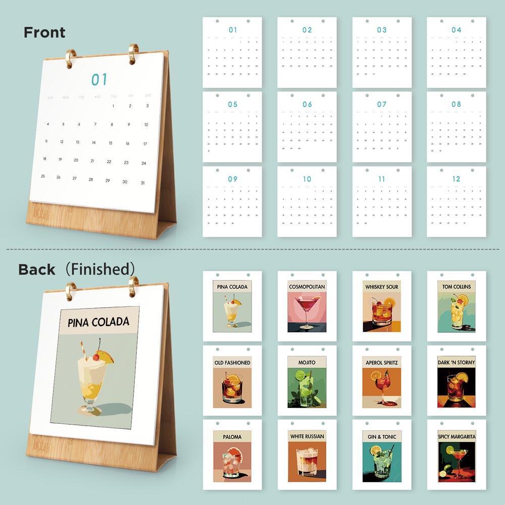 Paint by Numbers - 2026 Desk Calendar - Classic Cocktails