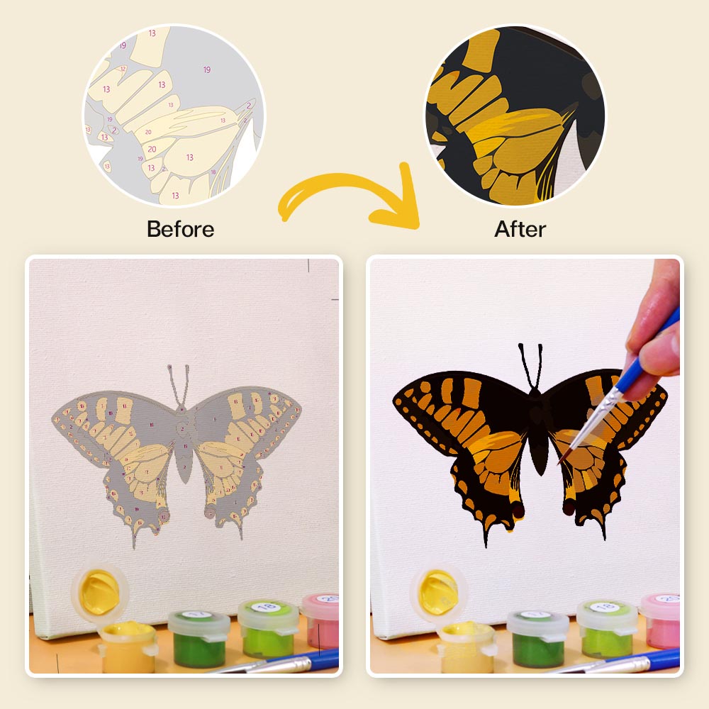 Paint by Numbers – 6 Mini Paintings | Butterfly Collection