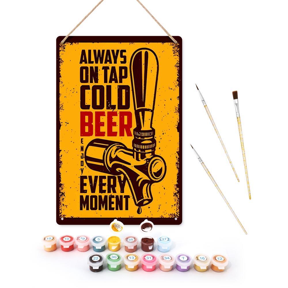 Paint by Numbers – Vintage Metal Bar Art | Cold Beer On Tap