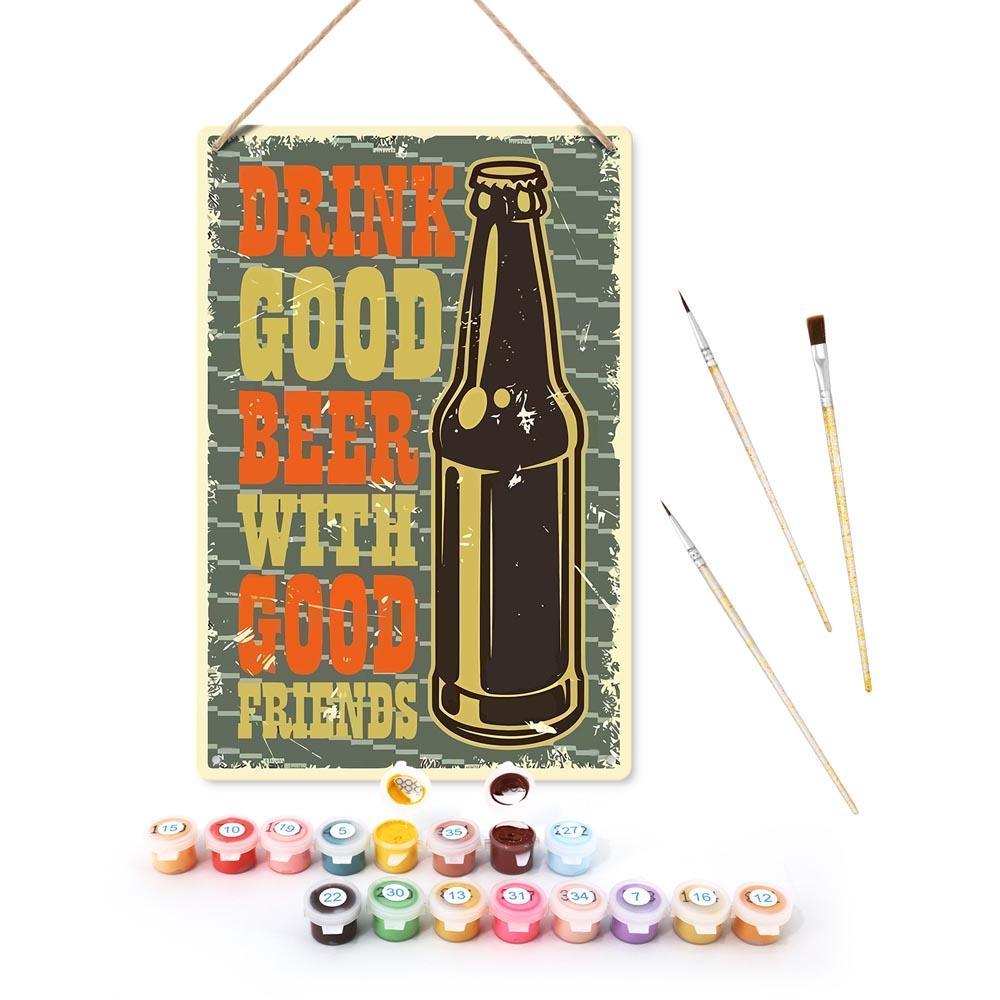Paint by Numbers – Vintage Metal Bar Art | Good Beer Good Friends