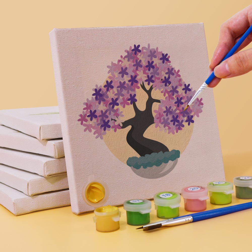 Paint by Numbers – 6 Mini Paintings | Bonsai Trees Set