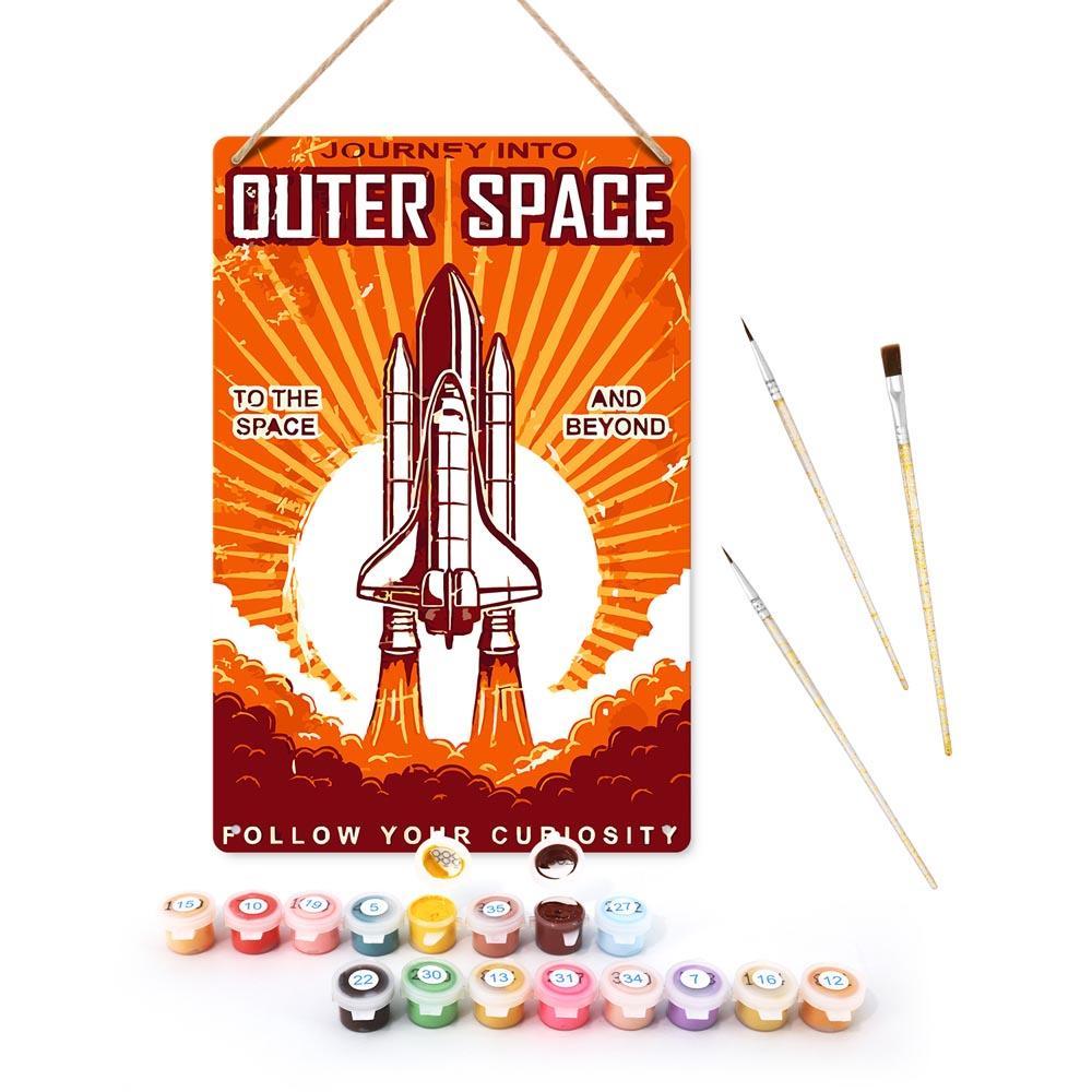 Paint by Numbers – Vintage Metal Space Art | Outer Space Shuttle