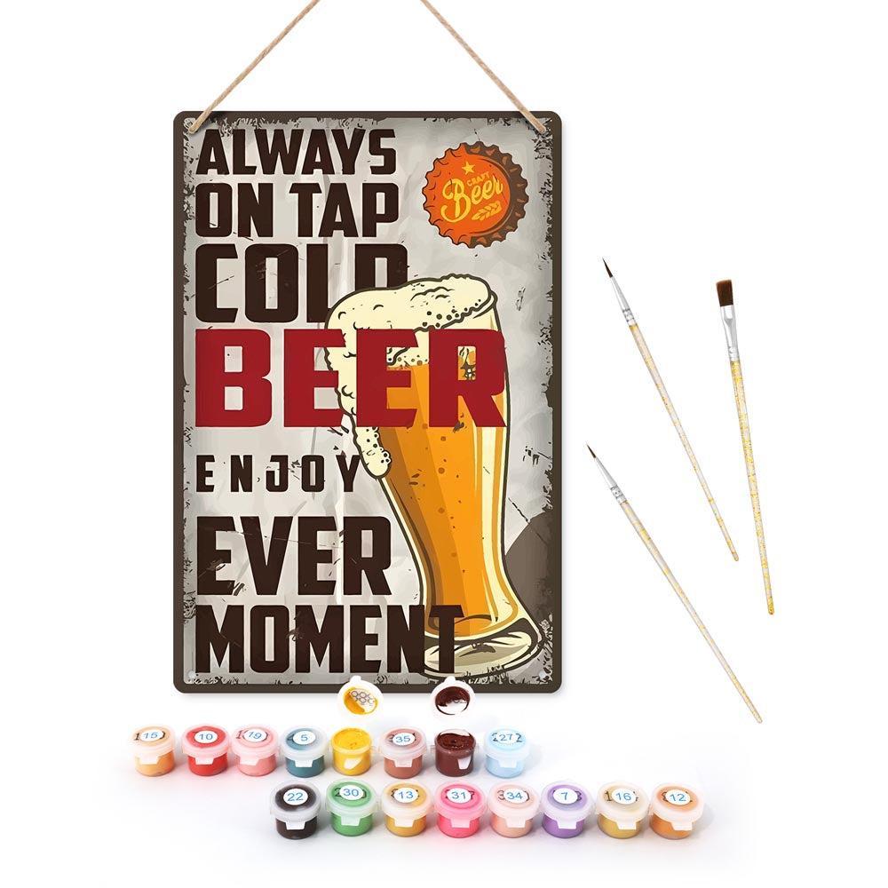 Paint by Numbers – Vintage Metal Bar Art | Cold Beer Every Moment