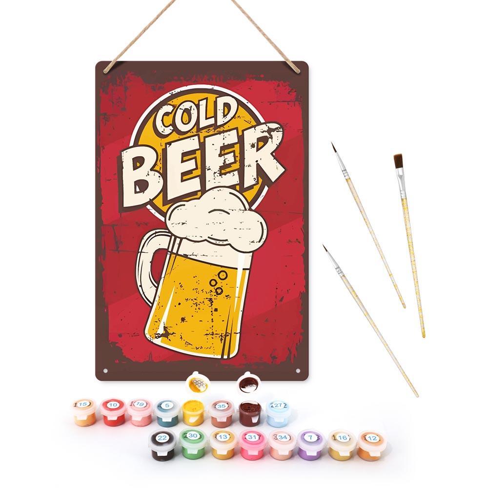Paint by Numbers – Vintage Metal Bar Art | Cold Beer Classic