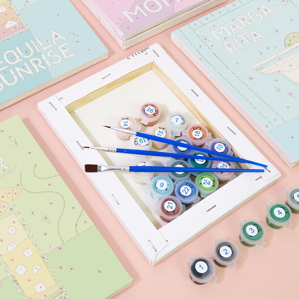 Paint by Numbers – 6 Mini Paintings | Pop Art Cocktail Classics