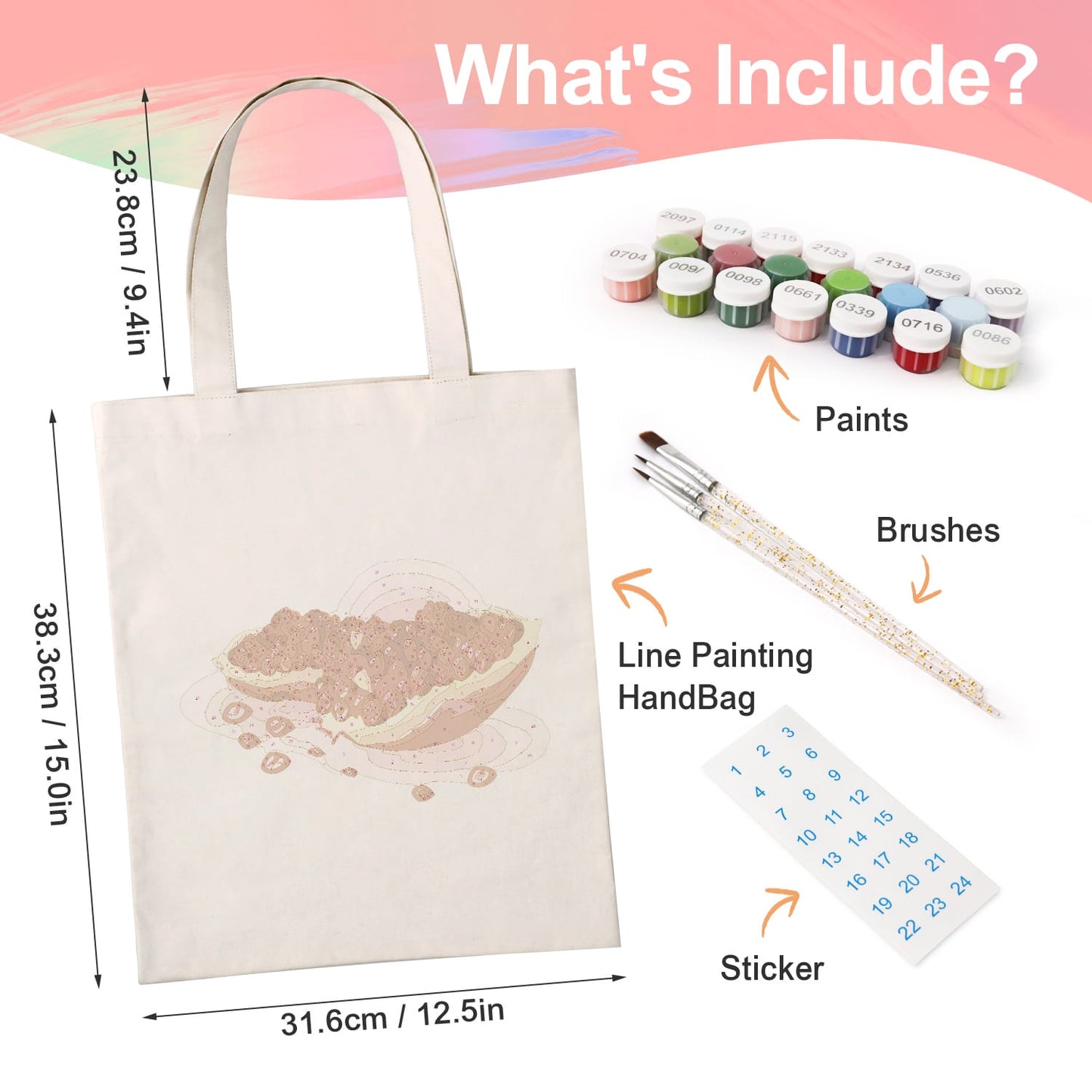 Paint by Numbers - DIY Totebag | Pomegranate Splash