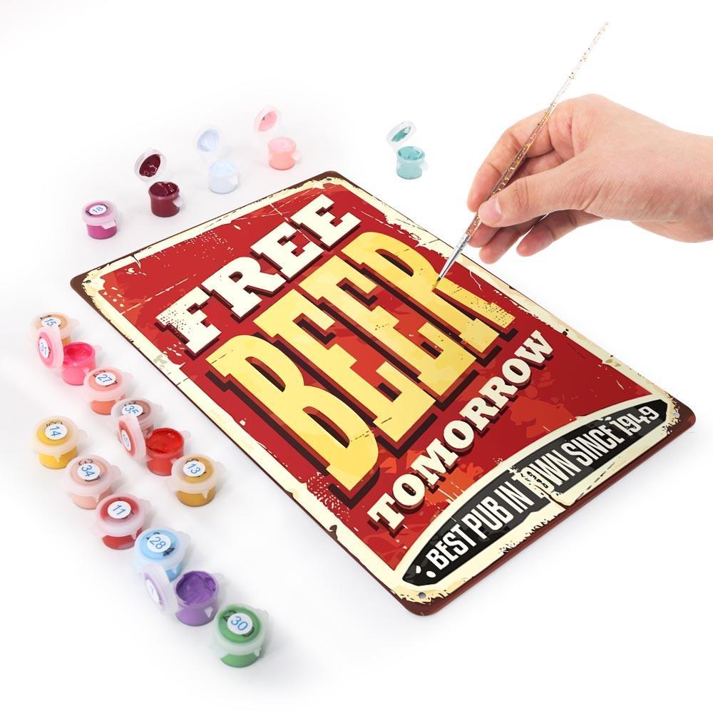Paint by Numbers – Vintage Metal Bar Art | Free Beer Tomorrow