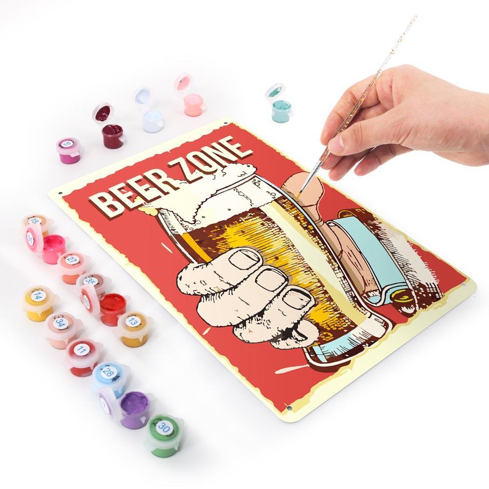 Paint by Numbers – Vintage Metal Bar Art | Beer Zone