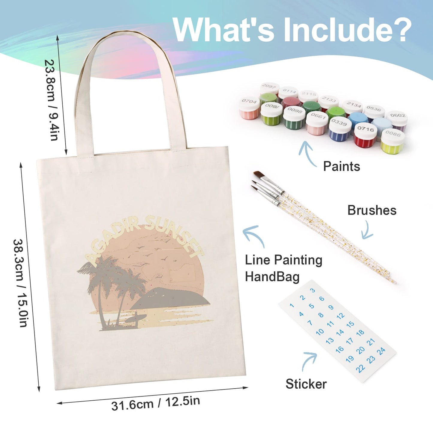 Paint by Numbers - DIY Totebag | Gadir Sunset