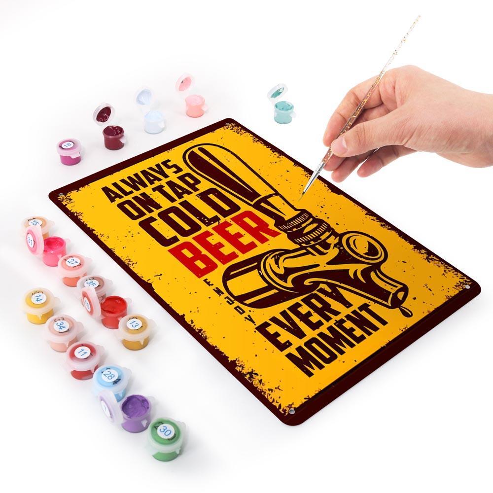 Paint by Numbers – Vintage Metal Bar Art | Cold Beer On Tap